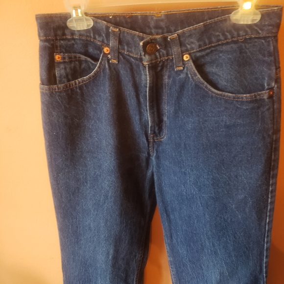 vtg 84 levi's 509 regular fit leather patch orange tab medium wash jeans 31x30 - Picture 7 of 13